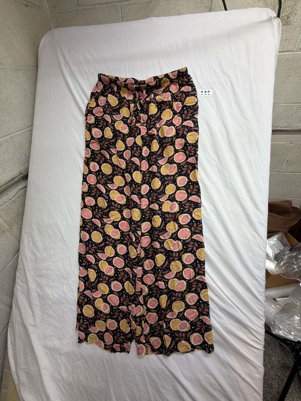 Threads of Luxx Women's Fruit Print Pull-On Wide Leg Lounge Pants